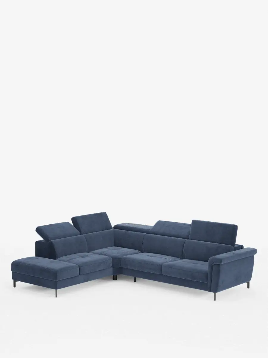 Capri Eck-Schlafsofa mit verstellbaren Kopfstützen und einer Hochleistungsmatratze aus fleckenabweisender Samtstoff T30 – Bild 5