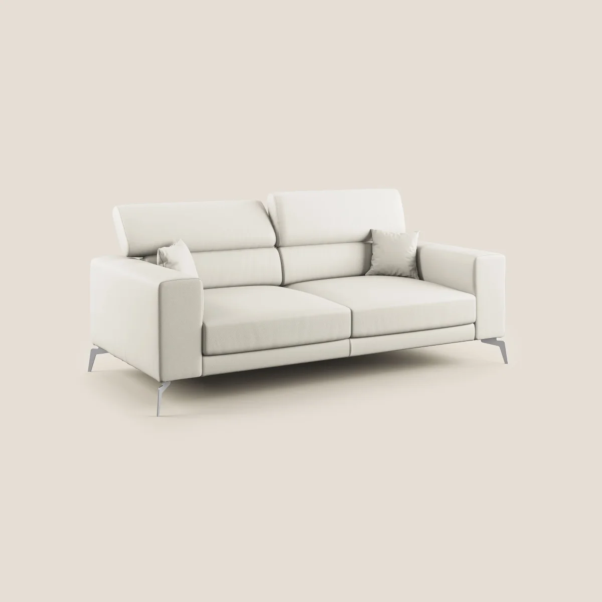 Blade Modernes Sofa mit verstellbaren Kopfstützen aus Kunstleder T04 weiß – Bild 3