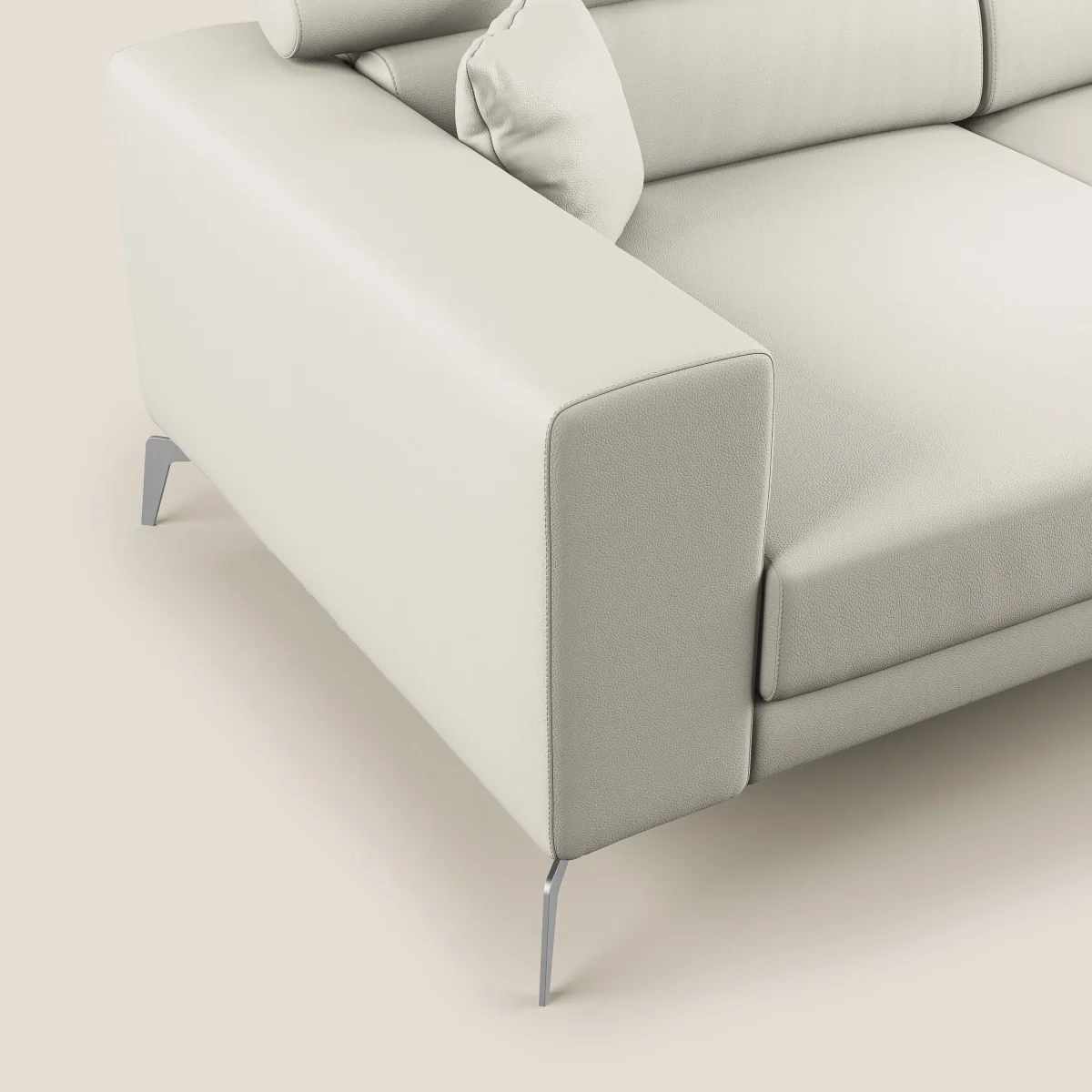Blade Modernes Sofa mit verstellbaren Kopfstützen aus Kunstleder T04 weiß – Bild 6