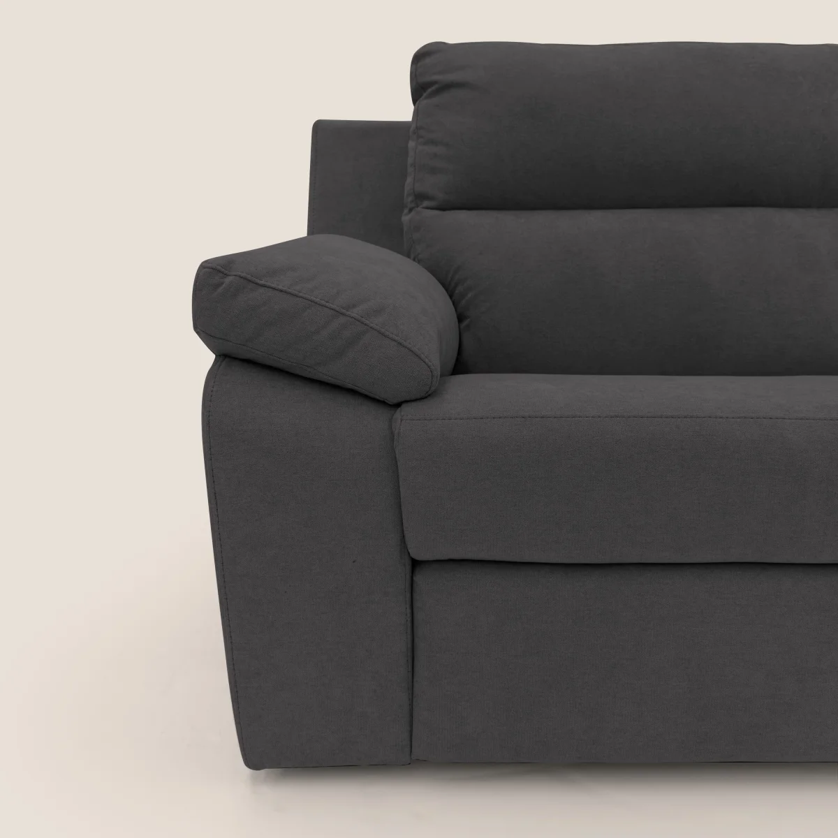 Romeo Relaxsofa mit elektrischer Liegefläche aus weichem, wasserabweisendem Stoff T02 schwarz – Bild 7