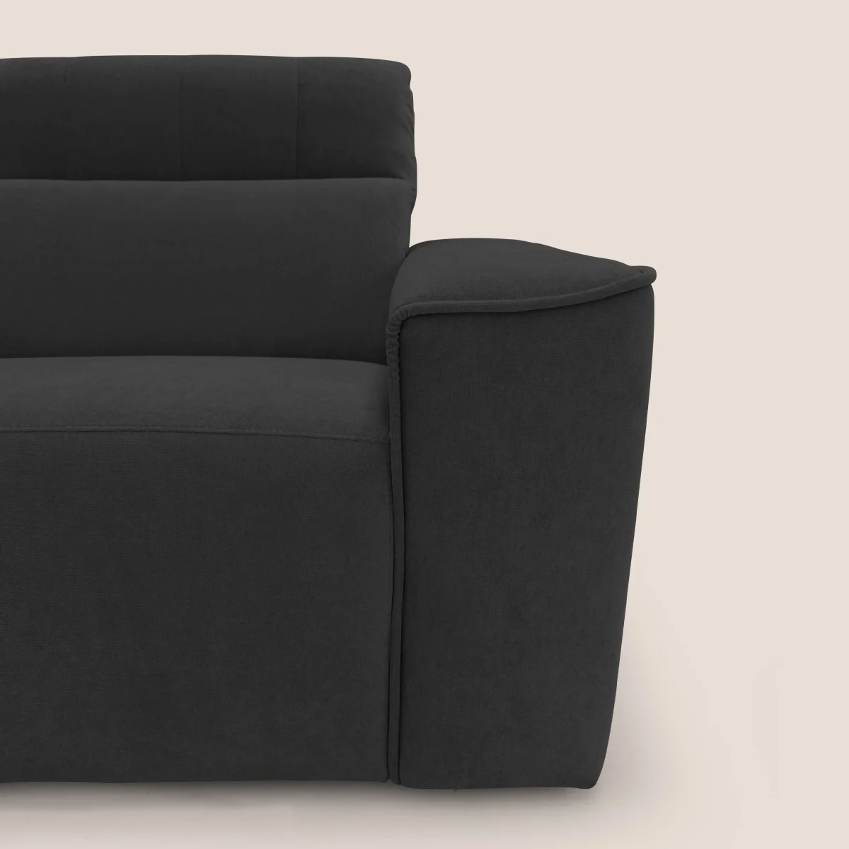 Clark modulares 3-Sitzer-Sofa mit elektrischer Relax-Option aus wasserfestem, abwaschbarem Stoff T17 schwarz – Bild 5