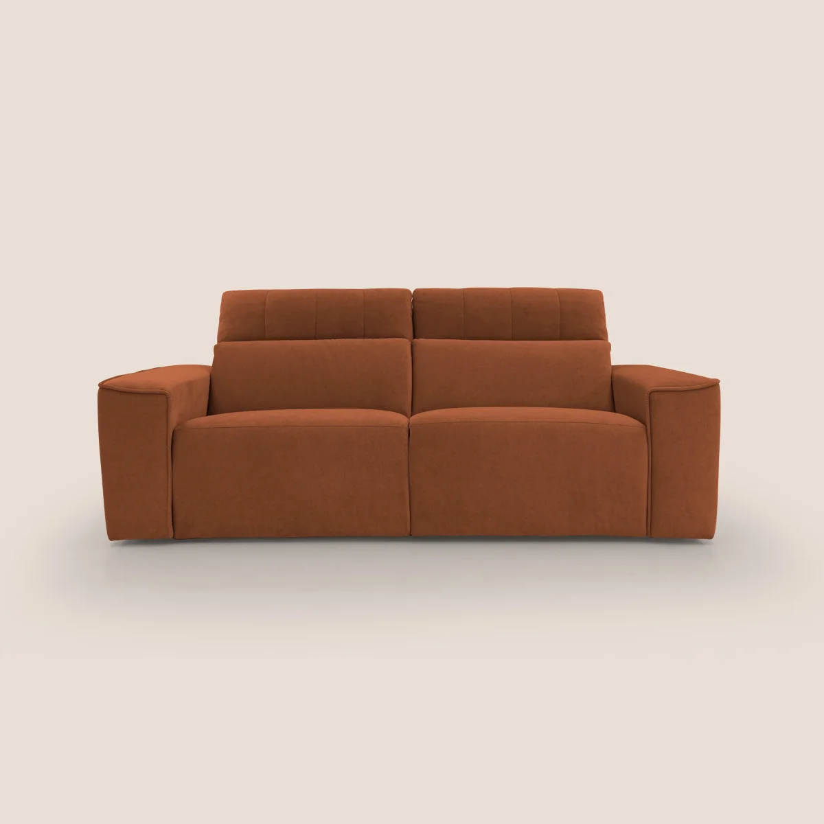 Clark Modulsofa mit elektrischer Relaxoption aus wasserfestem, abwaschbarem Stoff T17 orange