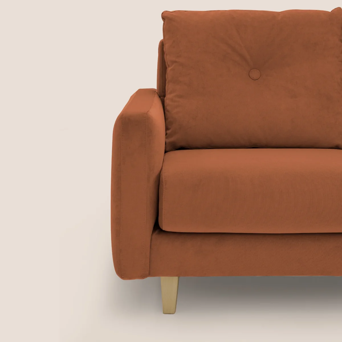 Matisse Sofa mit 3 ausziehbaren Sitzen und Rückenlehnen aus Gänsedaunen in abwaschbarem Stoff T17 orange – Bild 9