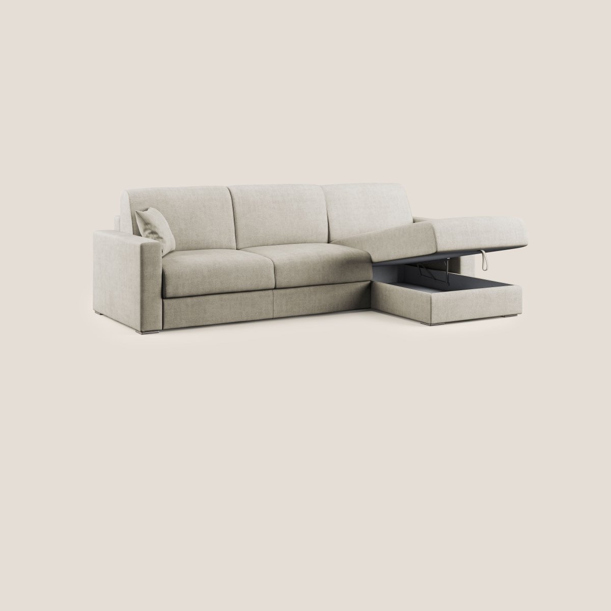 Best Eck-Schlafsofa aus wasserdichtem Stoff T02 Panna – Bild 5