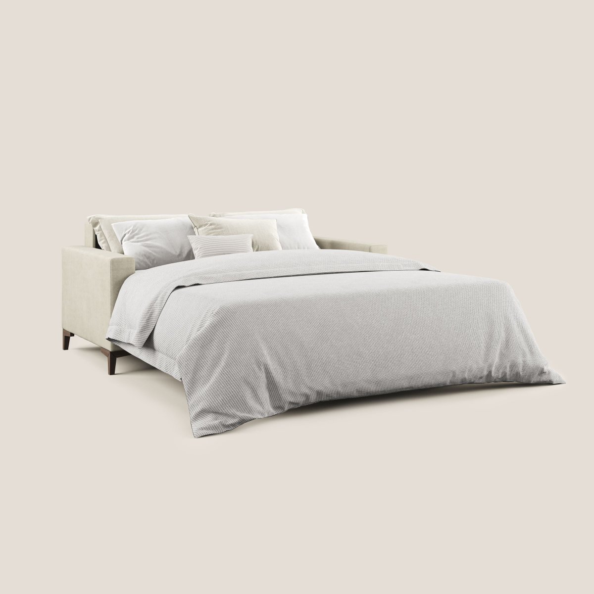 Kafka Schlafsofa aus weichem wasserfestem Stoff T02 sahne – Bild 3