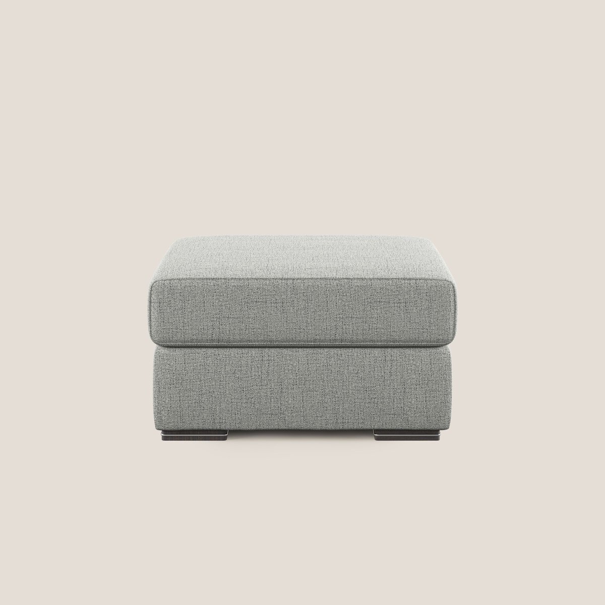 Sun Hocker mit Staufach aus wasserfestem geflammtem Stoff T03 hellgrau – Bild 2