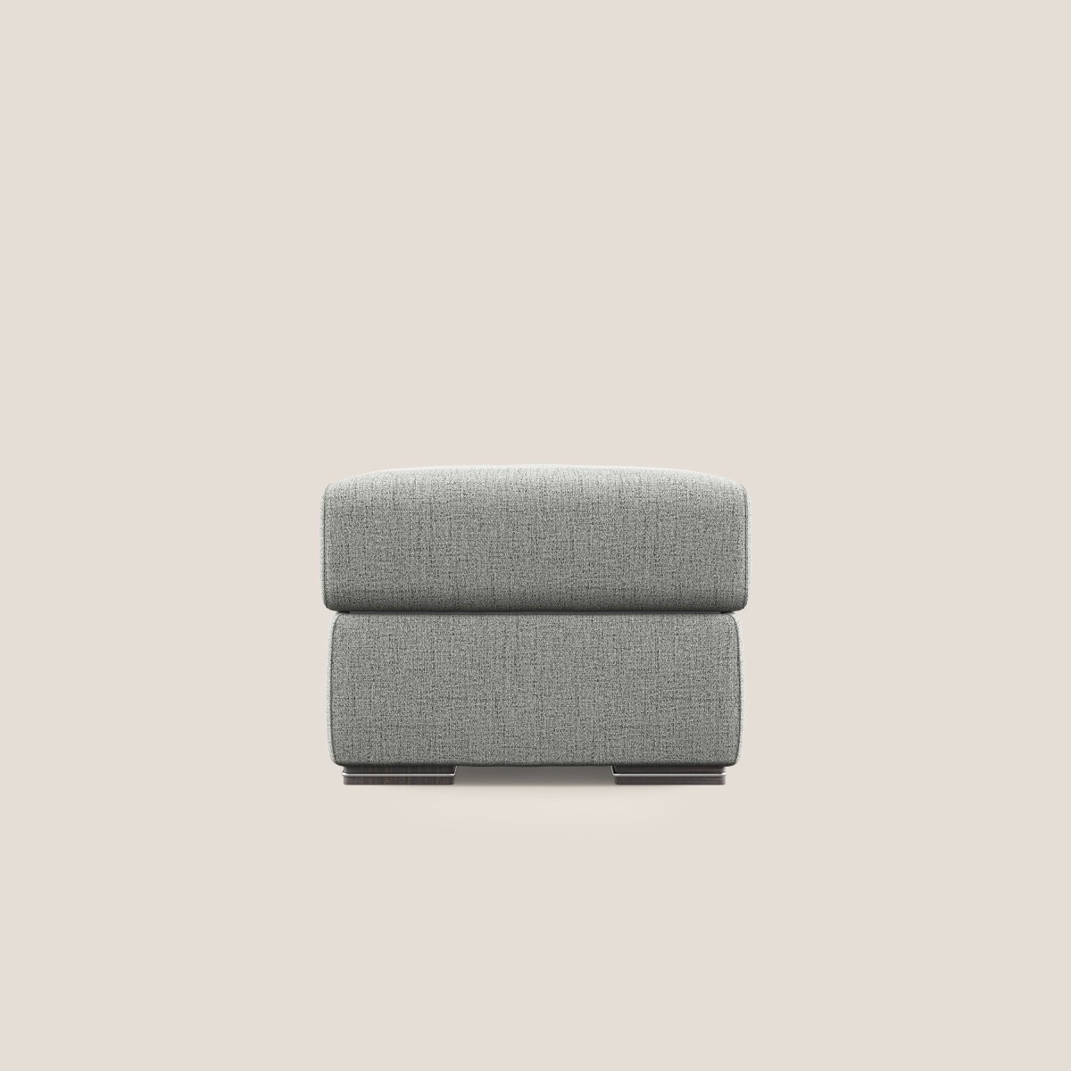 Sun Hocker mit Staufach aus wasserfestem geflammtem Stoff T03 hellgrau – Bild 8