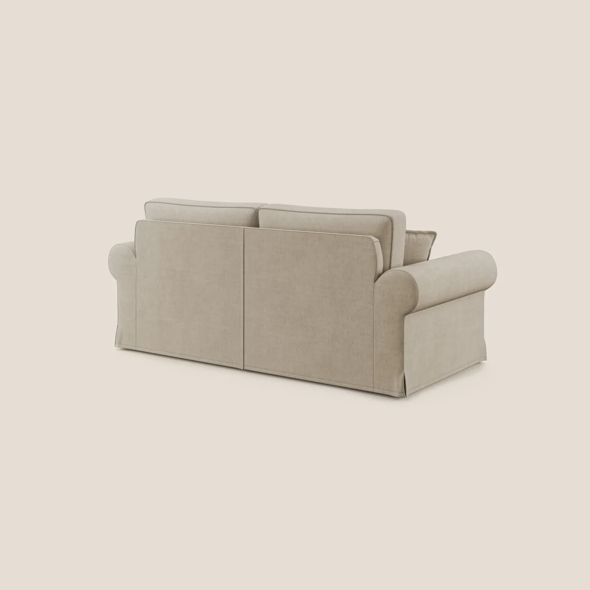 Lady klassisches Sofa mit Gänsedaunen aus wasserfestem Stoff T02 beige – Bild 6