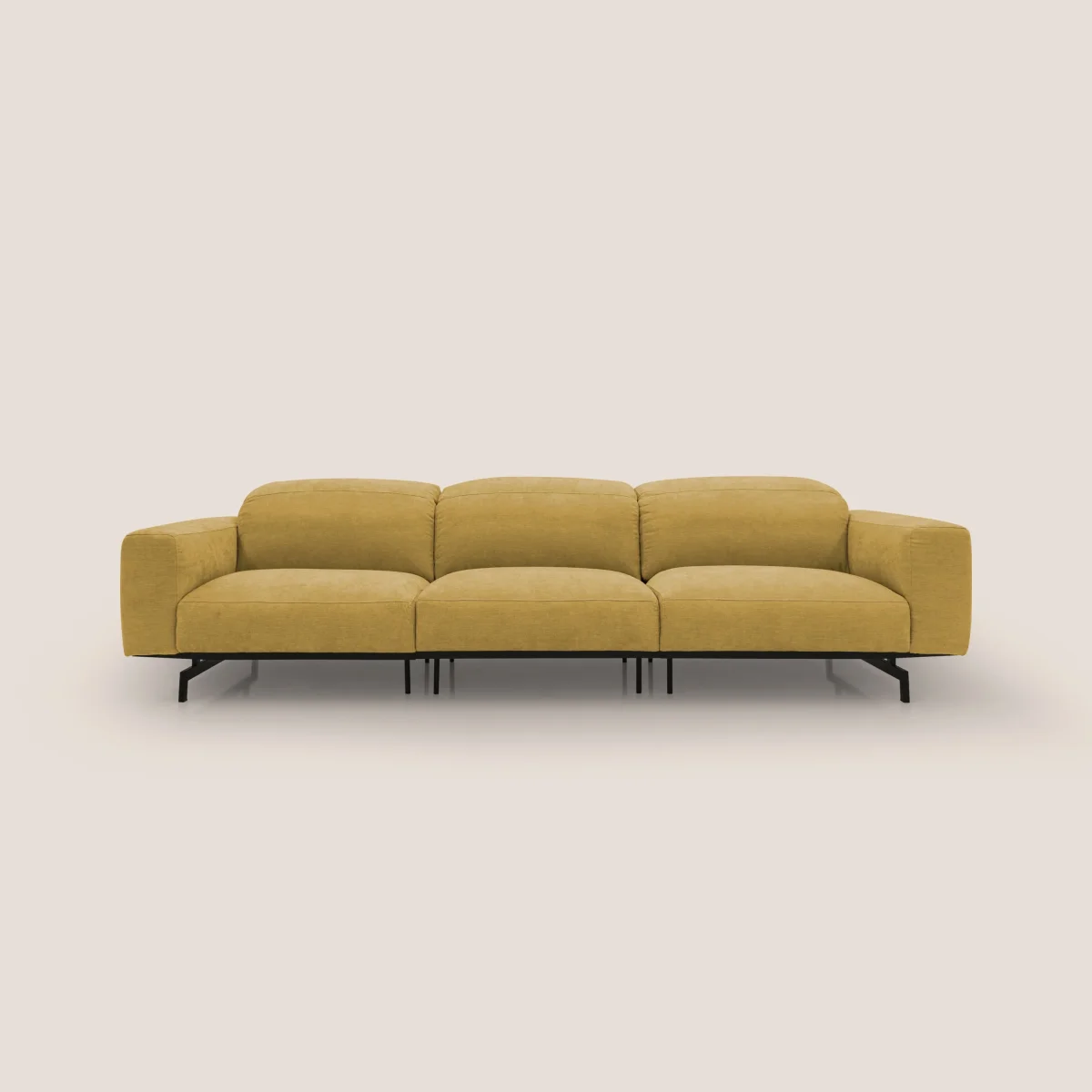 Sakura 3-Sitzer-Modulsofa aus weichem, wasserfestem geflammtem Stoff T14 gelb – Bild 2