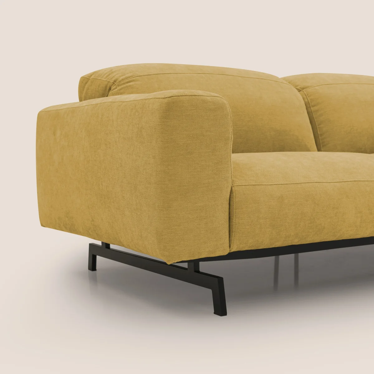 Sakura 3-Sitzer-Modulsofa aus weichem, wasserfestem geflammtem Stoff T14 gelb – Bild 4