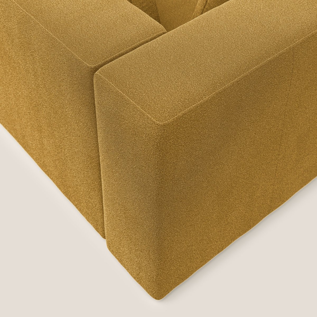 Nettuno modernes Sektionssofa aus weichem Bouclè-Stoff T07 gelb – Bild 6