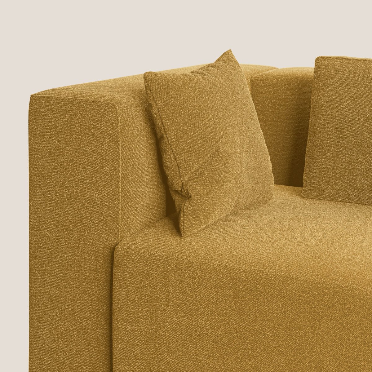 Nettuno modulares Ecksofa aus weichem Bouclè-Stoff T07 gelb – Bild 3