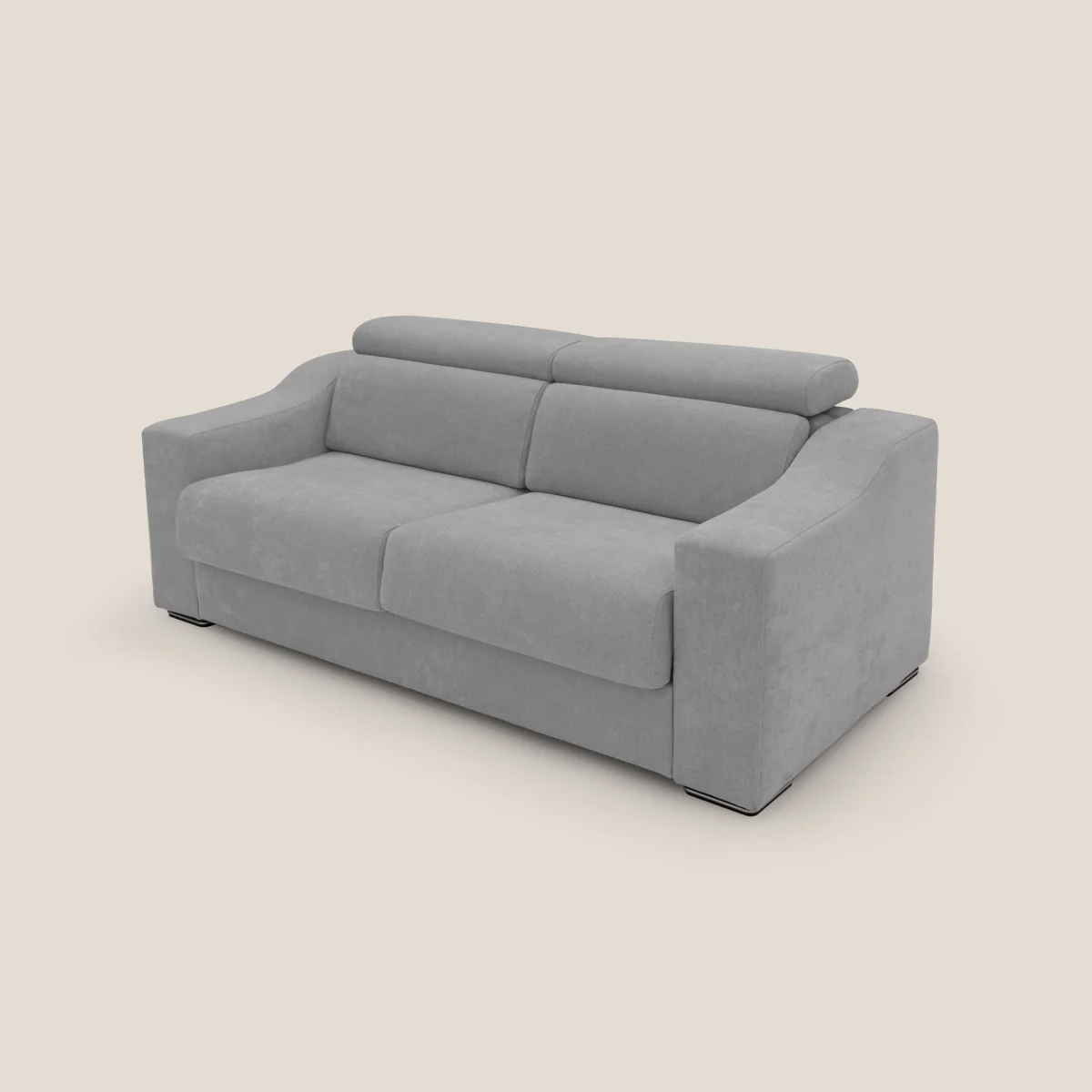 Bomber Schlafsofa aus weichem, wasserfestem Stoff T14 hellgrau – Bild 8