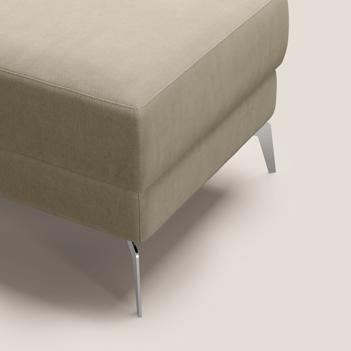 Star Hocker mit hohen Füßen aus wasserfester Mikrofaser T11 graubeige – Bild 8