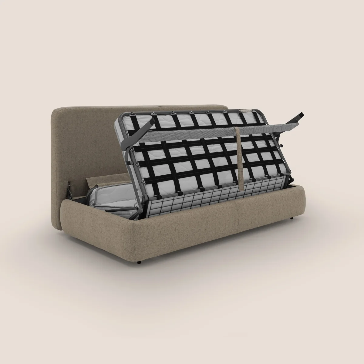 GRANSASSO Schlafsofa mit innovativem DESIGN aus wasserfestem Stoff T03 braun – Bild 4