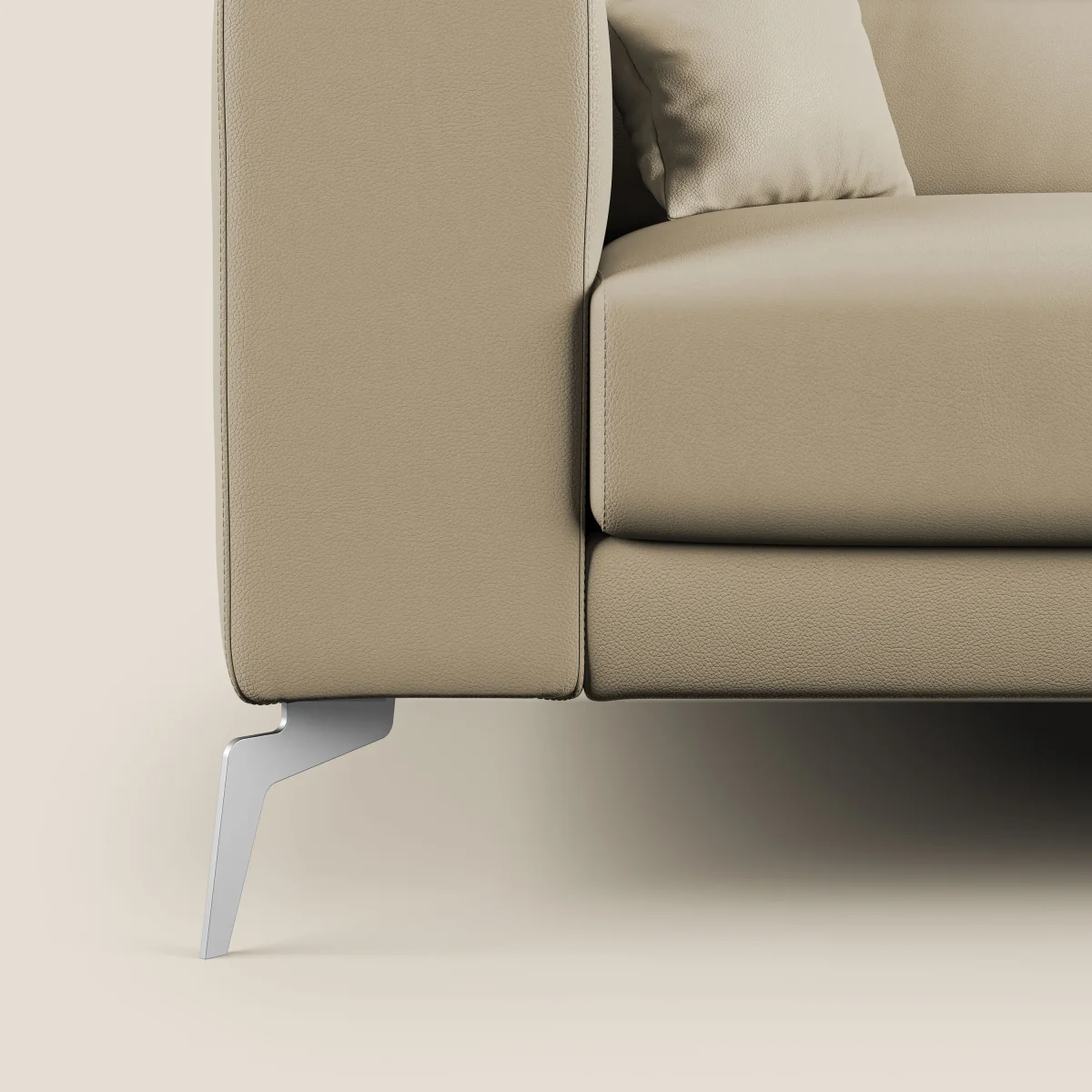 Blade Modernes Ecksofa mit verstellbaren Kopfstützen aus Kunstleder T04 beige – Bild 9