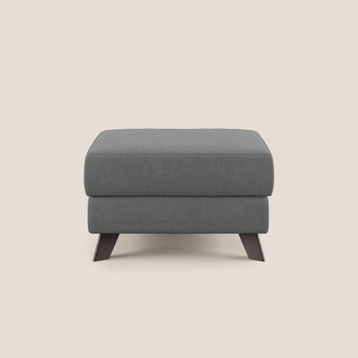 Moon Hocker mit Staufach und hohen Füßen aus weichem wasserfestem Stoff T02 grau – Bild 2