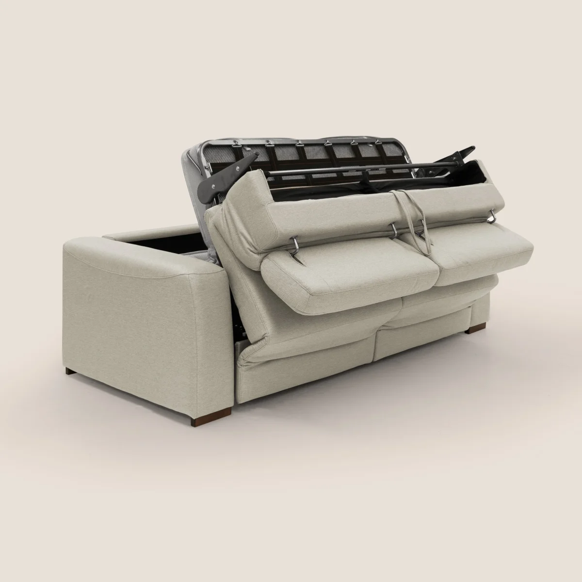 Poseidon Schlafsofa mit elektrischem Relaxmechanismus aus wasserfestem, abwaschbarem Stoff T05 sahne – Bild 4