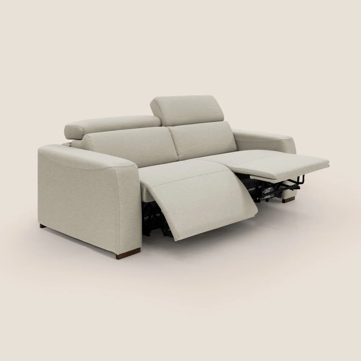 Poseidon Schlafsofa mit elektrischem Relaxmechanismus aus wasserfestem, abwaschbarem Stoff T05 sahne – Bild 6