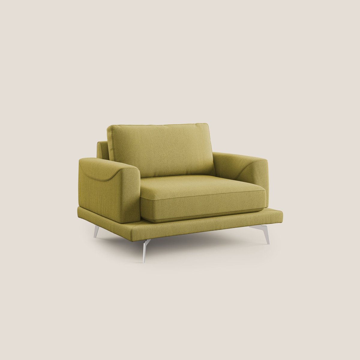 Dorian Moderner Sessel aus abwaschbarem Stoff T05 gelb – Bild 3