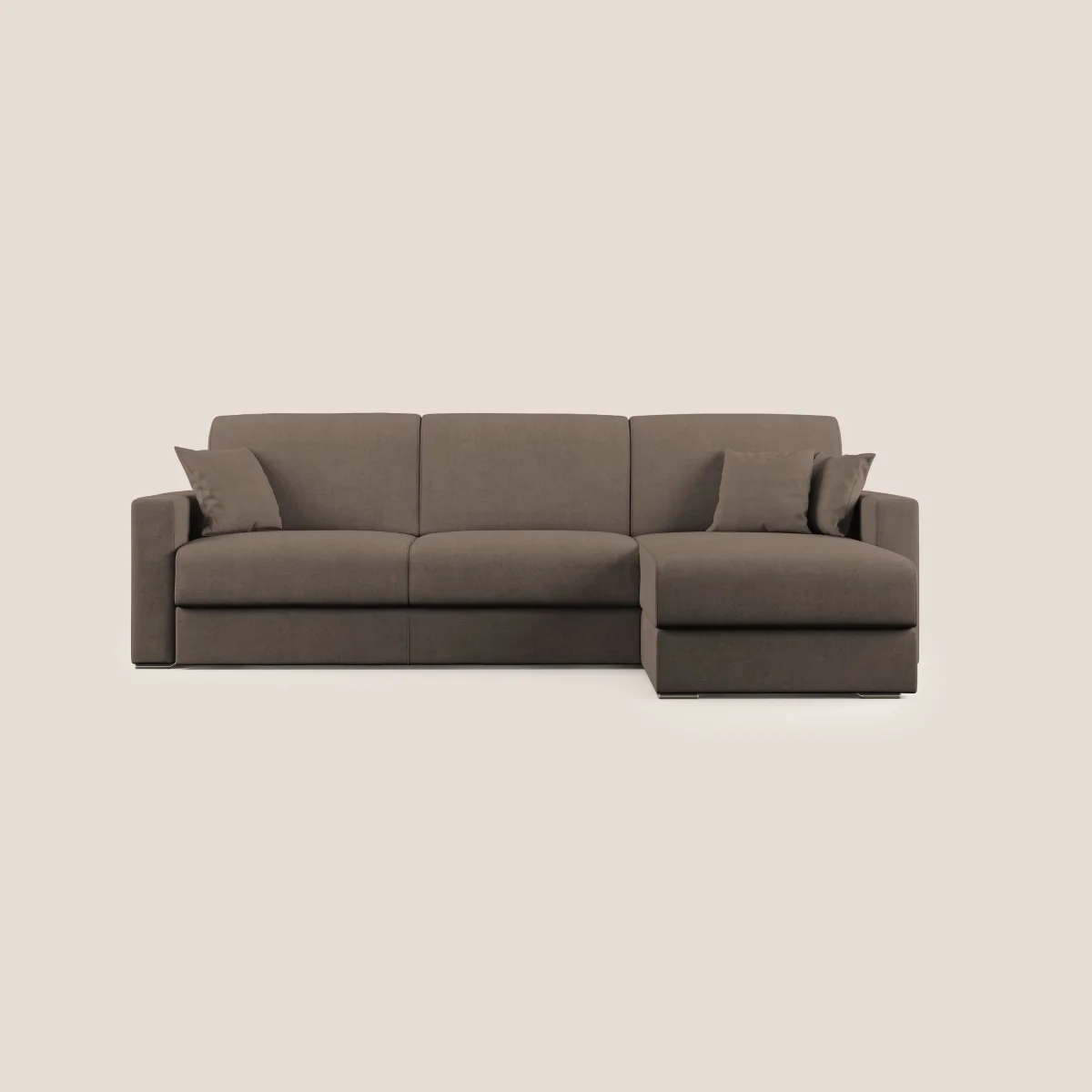 Best Ecksofa mit Schlaffunktion aus wasserfestem Stoff T02 braun