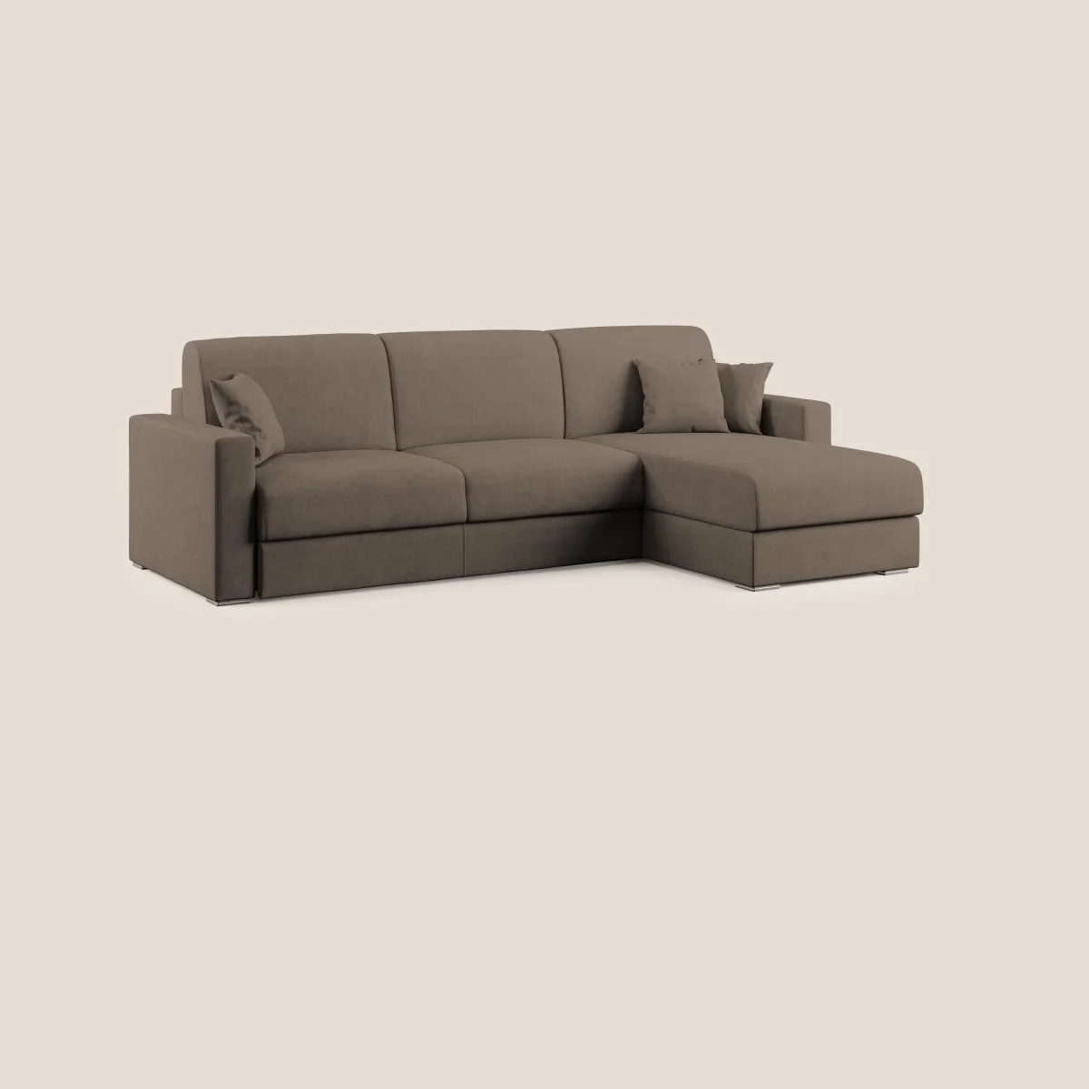 Best Ecksofa mit Schlaffunktion aus wasserfestem Stoff T02 braun – Bild 4