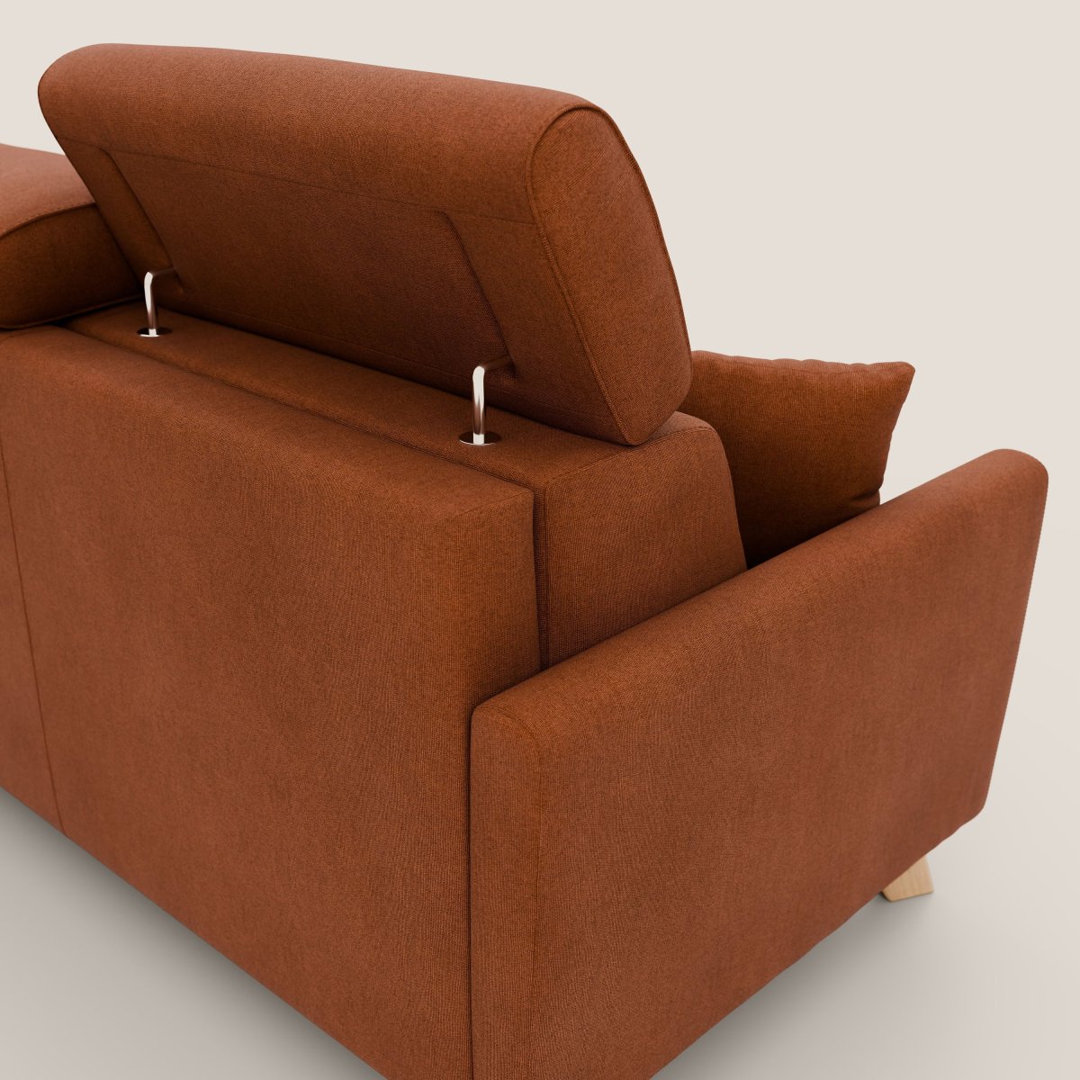 Francy Schlafsofa mit verstellbaren Kopfstützen aus abwaschbarem Stoff T17 orange – Bild 9