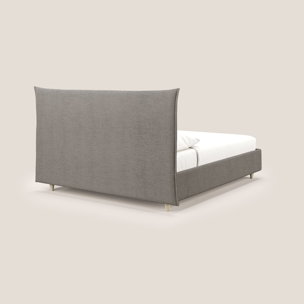 Audrey gepolstertes Boxspringbett mit Lattenrost mit abnehmbarem Bezug aus wasserfestem geflammtem Stoff T03 maulwurf – Bild 6