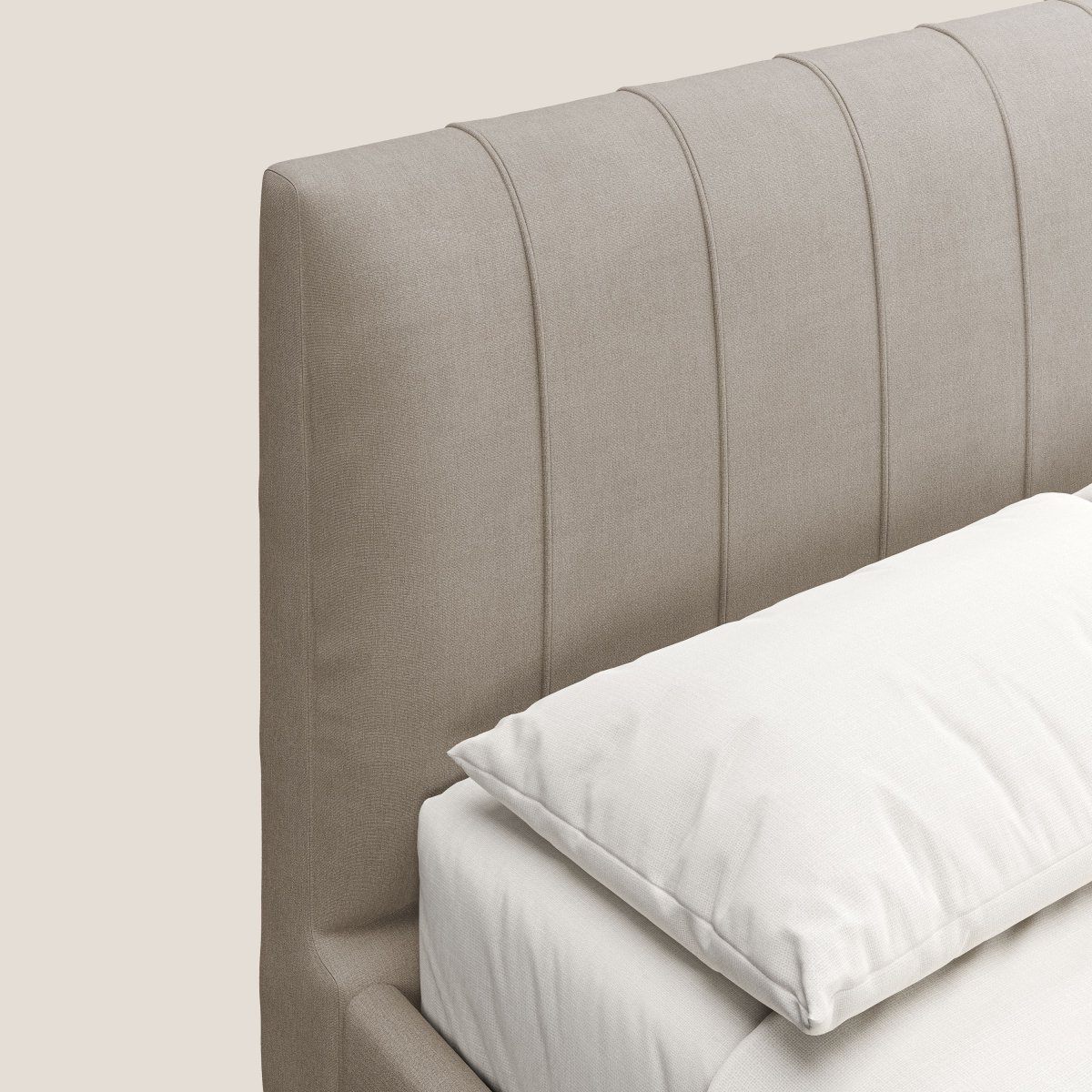 Calliope Polsterbett mit hohen Füßen abnehmbar aus abwaschbarem Stoff T17 beige – Bild 6