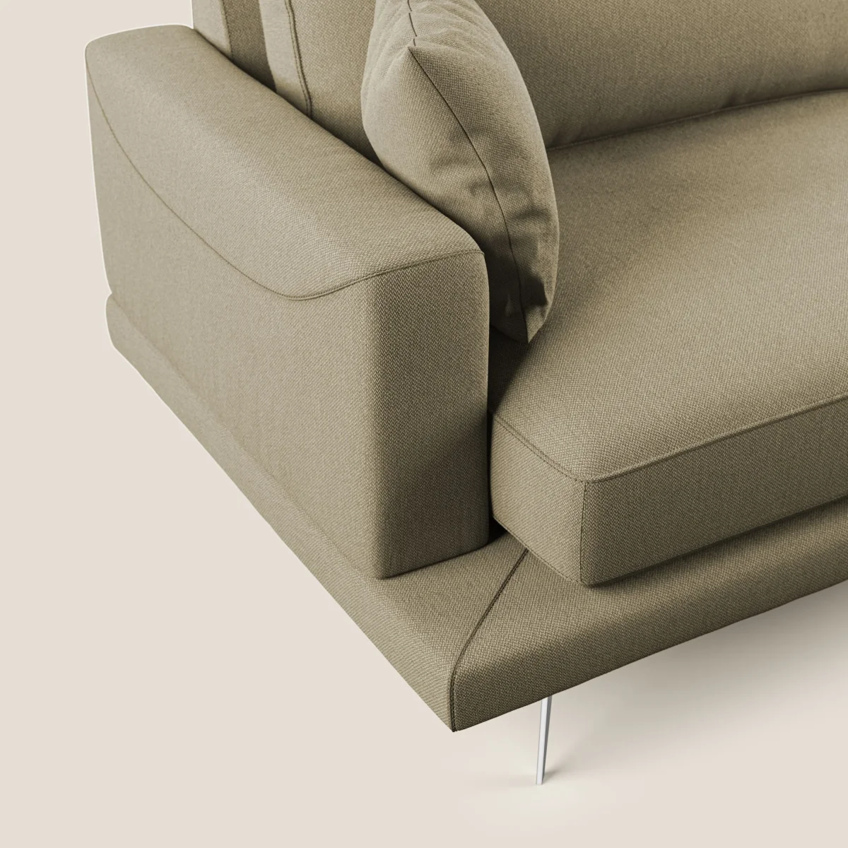 Dorian modernes Sofa aus weichem, schmutzabweisendem Stoff T05 kamel – Bild 6