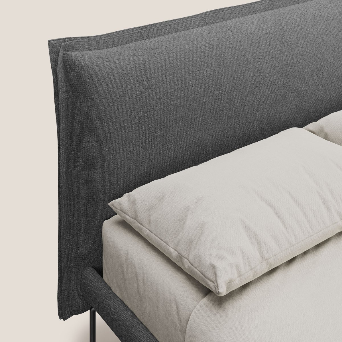 Eric Polsterbett im minimalistischen Design aus weichem, wasserfestem Stoff T14 grau – Bild 6