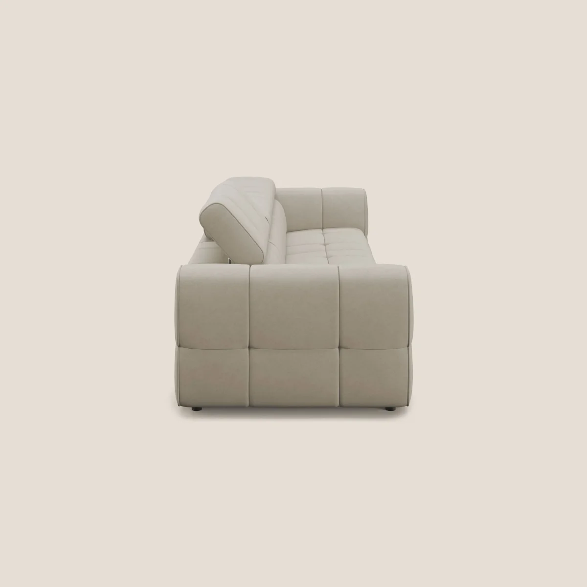 Giotto Modulares 3-Sitzer-Sofa mit elektrischer Relax-Option aus wasserfestem Samt T09 beige – Bild 5