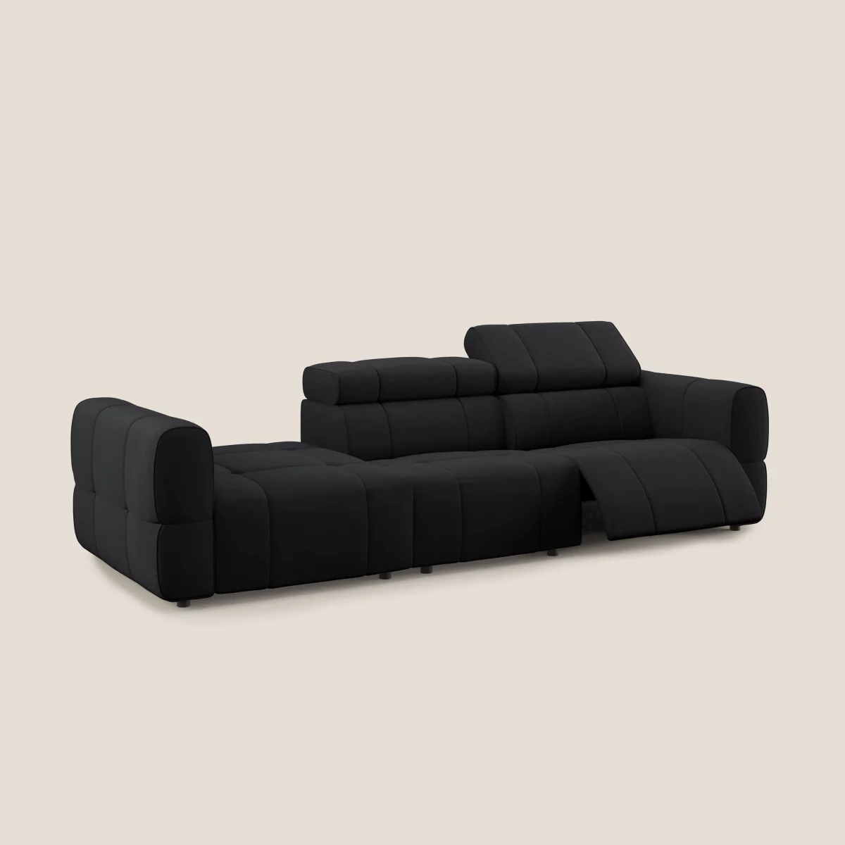 Giotto Modulares Sofa mit elektrischer Relaxoption aus wasserfestem Samt T09 anthrazit – Bild 3