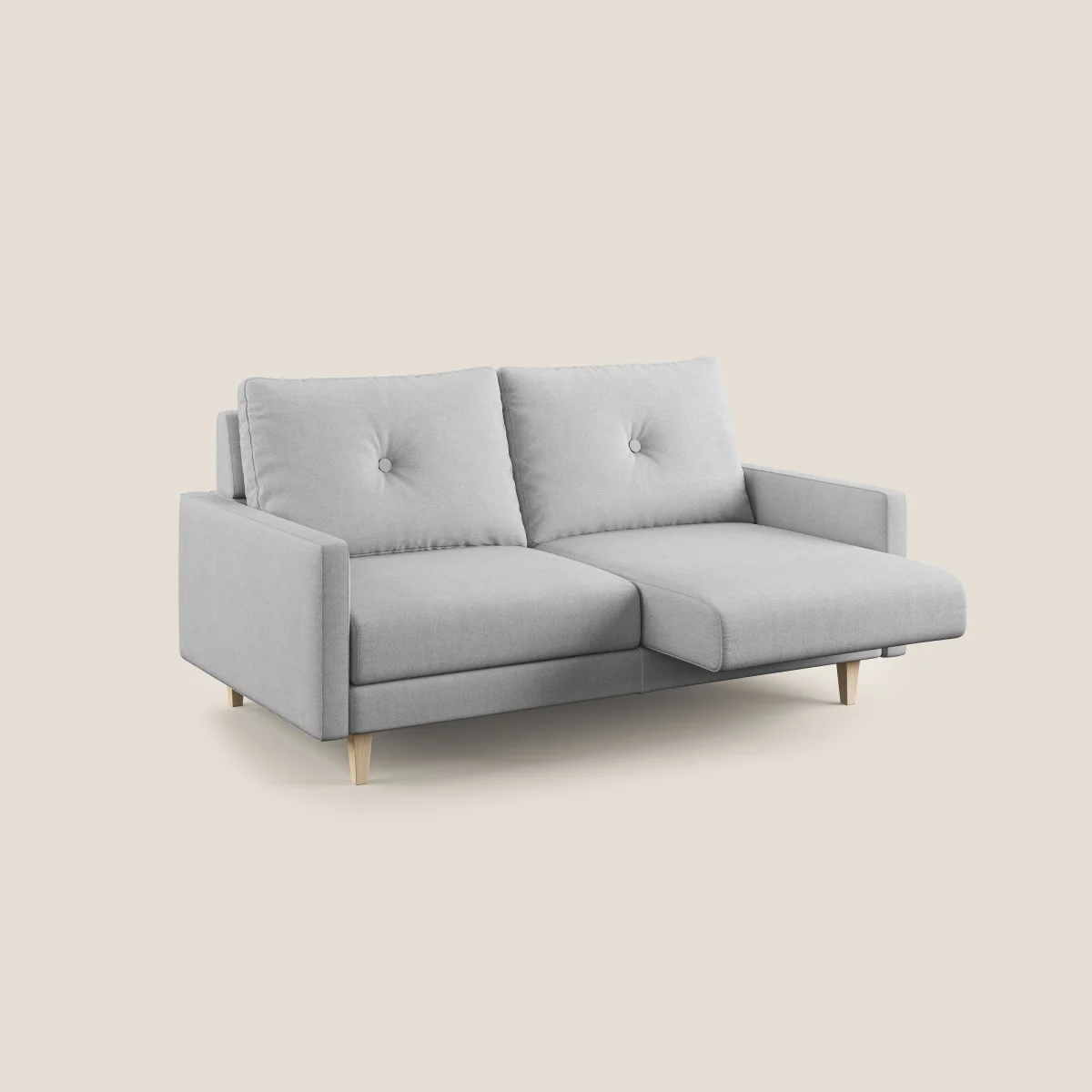 Matisse Sofa mit ausziehbaren Sitzen und Rückenlehnen aus Gänsedaunen, Bezug aus abwaschbarem Stoff T17 grau – Bild 3