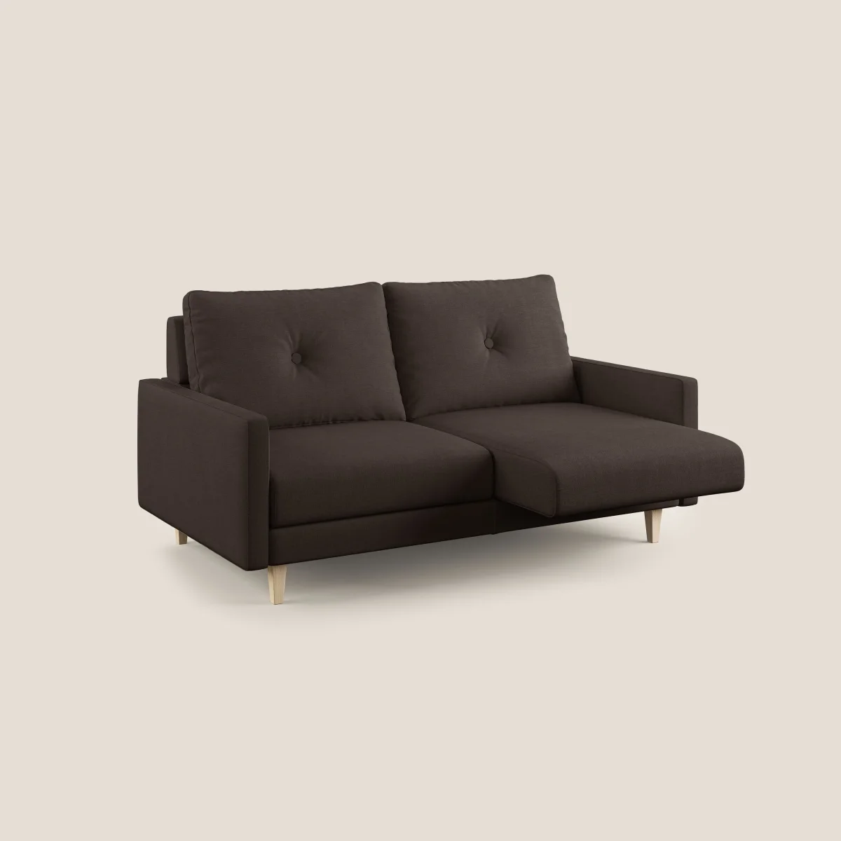 Matisse Sofa mit ausziehbaren Sitzen und Rückenlehnen aus Gänsedaunen, aus abwaschbarem Stoff T17, braun – Bild 3