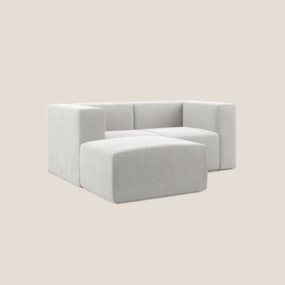 Nettuno wendbares modulares Ecksofa und Sektionssofa aus weichem Bouclé-Stoff T07 grau – Bild 3