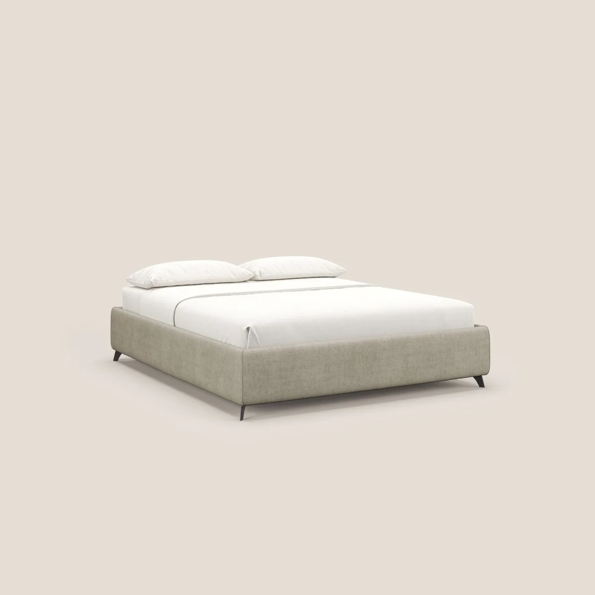 Sara sommier Boxspringbett mit Lattenrost aus wasserfestem Stoff T02 sahne – Bild 2