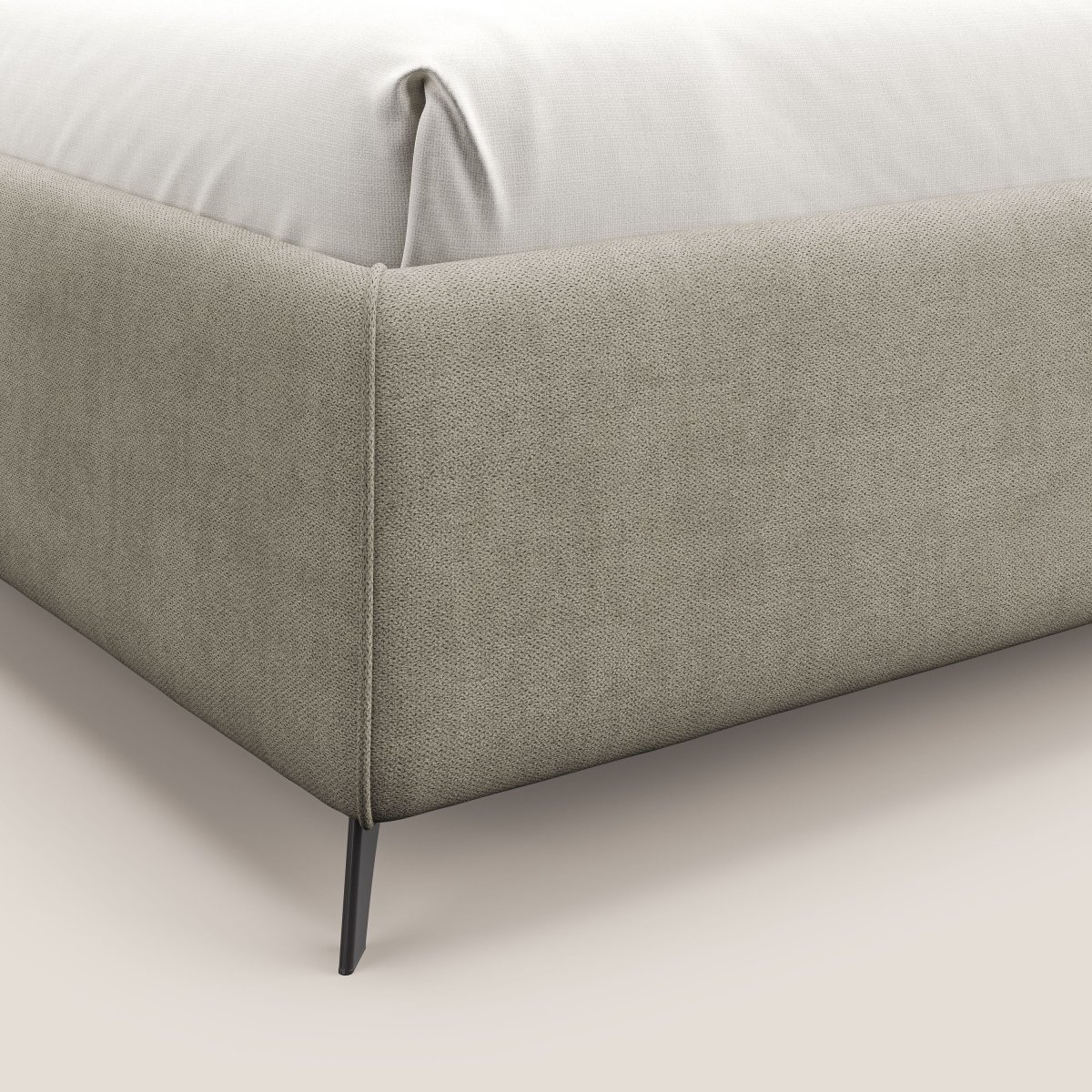 Sara sommier Boxspringbett mit Lattenrost aus wasserfestem Stoff T02 sahne – Bild 8