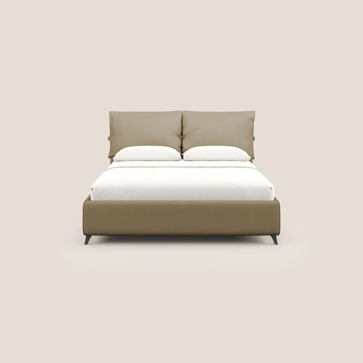Susan gepolstertes Boxspringbett mit Lattenrost komplett abziehbar aus abwaschbarer Mikrofaser T11 beige – Bild 4