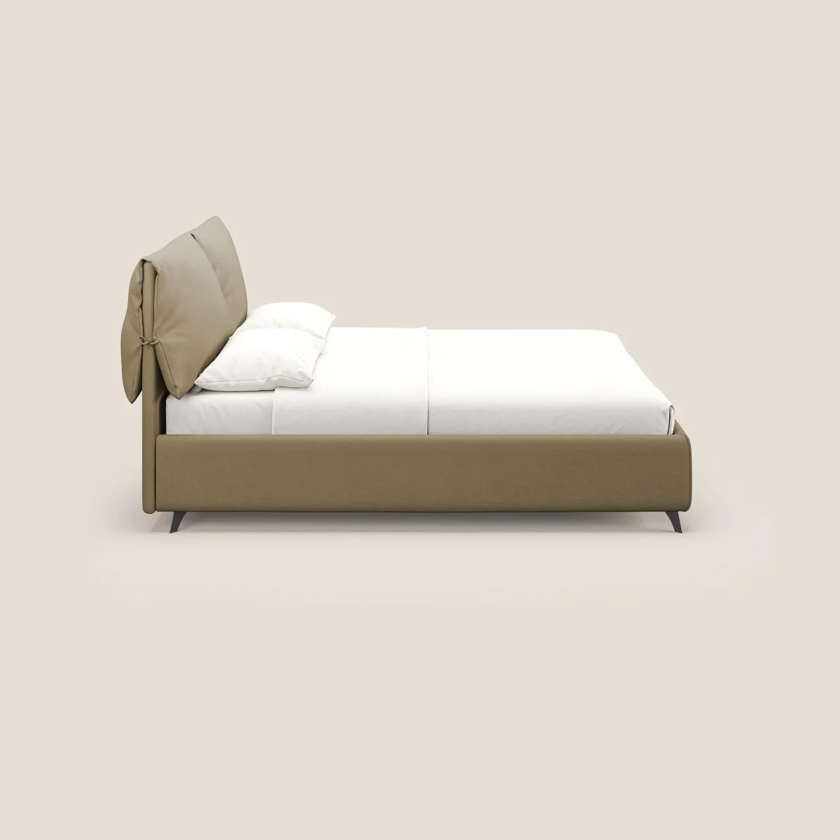 Susan gepolstertes Boxspringbett mit Lattenrost komplett abziehbar aus abwaschbarer Mikrofaser T11 beige – Bild 6