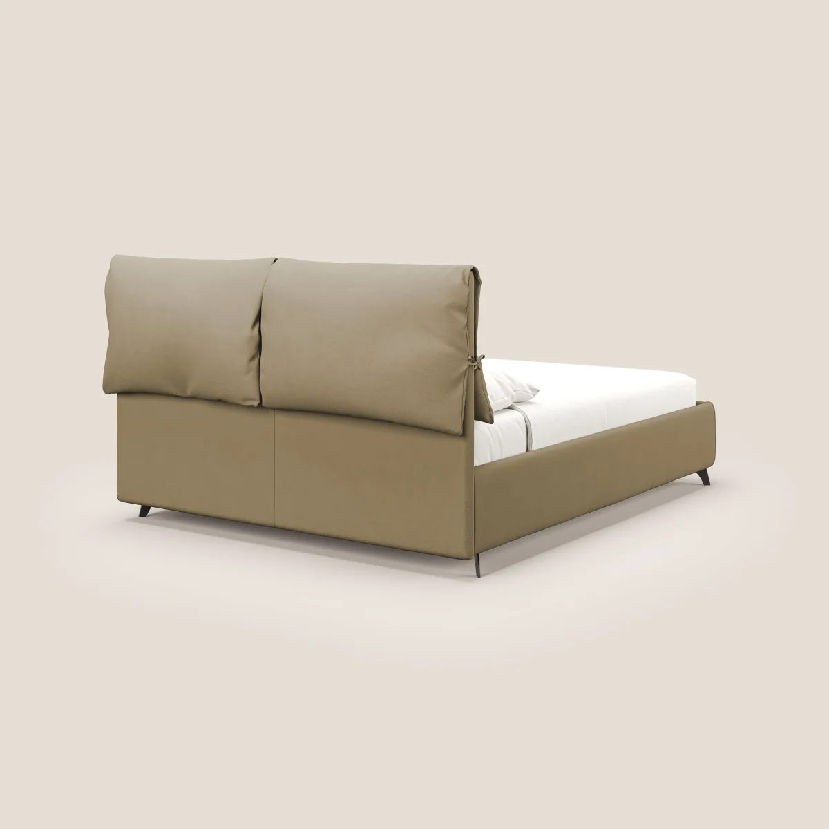 Susan gepolstertes Boxspringbett mit Lattenrost komplett abziehbar aus abwaschbarer Mikrofaser T11 beige – Bild 7
