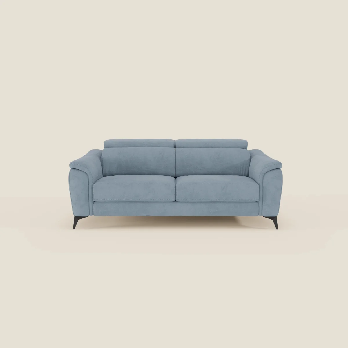 Arcos 3-Sitzer-Sofa – hohe Füße und verstellbare Kopfstützen aus wasserabweisender Mikrofaser T11 baby blau – Bild 7