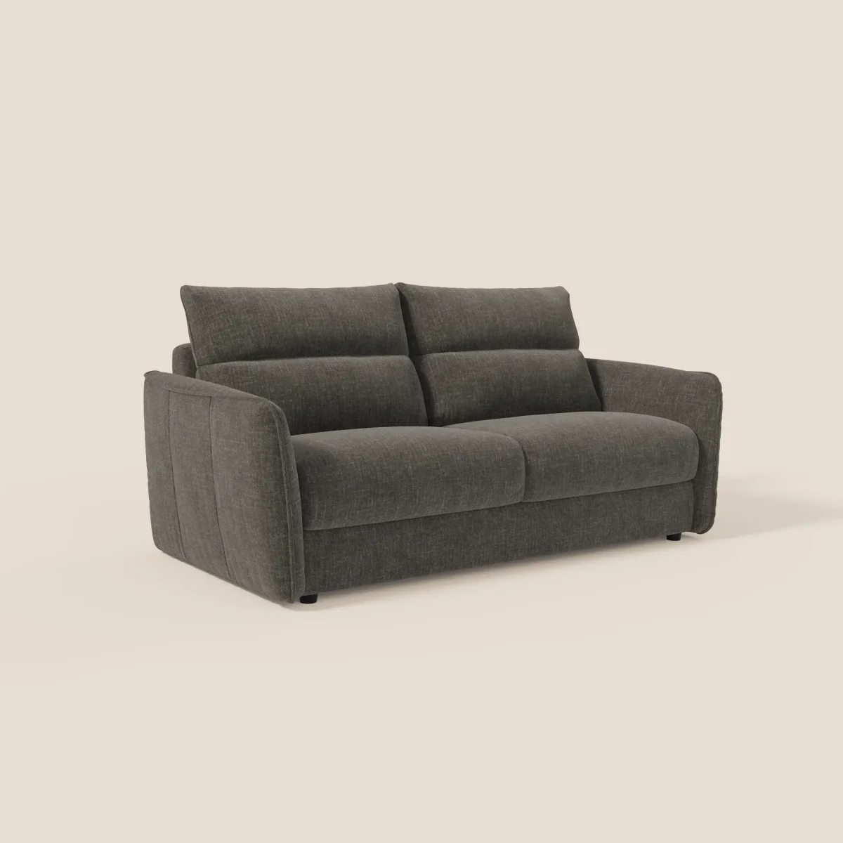 Elios Schlafsofa mit weichen Rückenkissen aus abwaschbarem Stoff T24 anthrazit – Bild 4