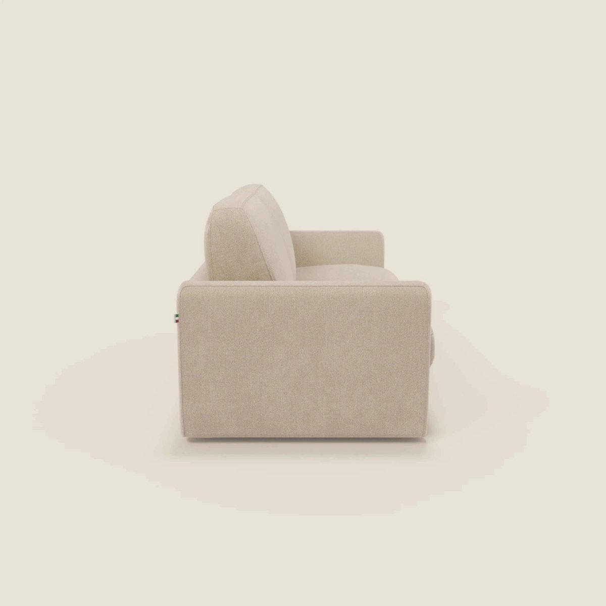 Leonida Abziehbares Schlafsofa mit Matratze H18 cm und Kissenfach aus abwaschbarem Stoff T23 beige – Bild 5