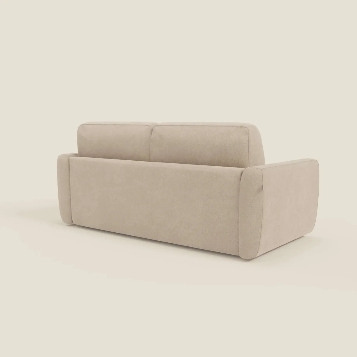 Leonida Abziehbares Schlafsofa mit Matratze H18 cm und Kissenfach aus abwaschbarem Stoff T23 beige – Bild 6