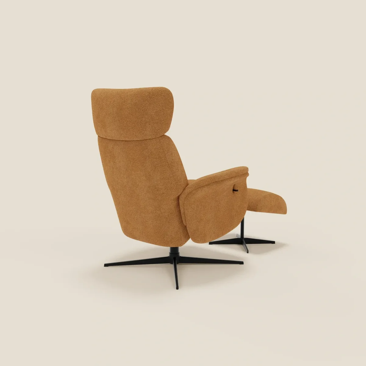 Lunor Relaxsessel mit Fußhocker aus wasserfestem Bouclé-Stoff T07 – Bild 6